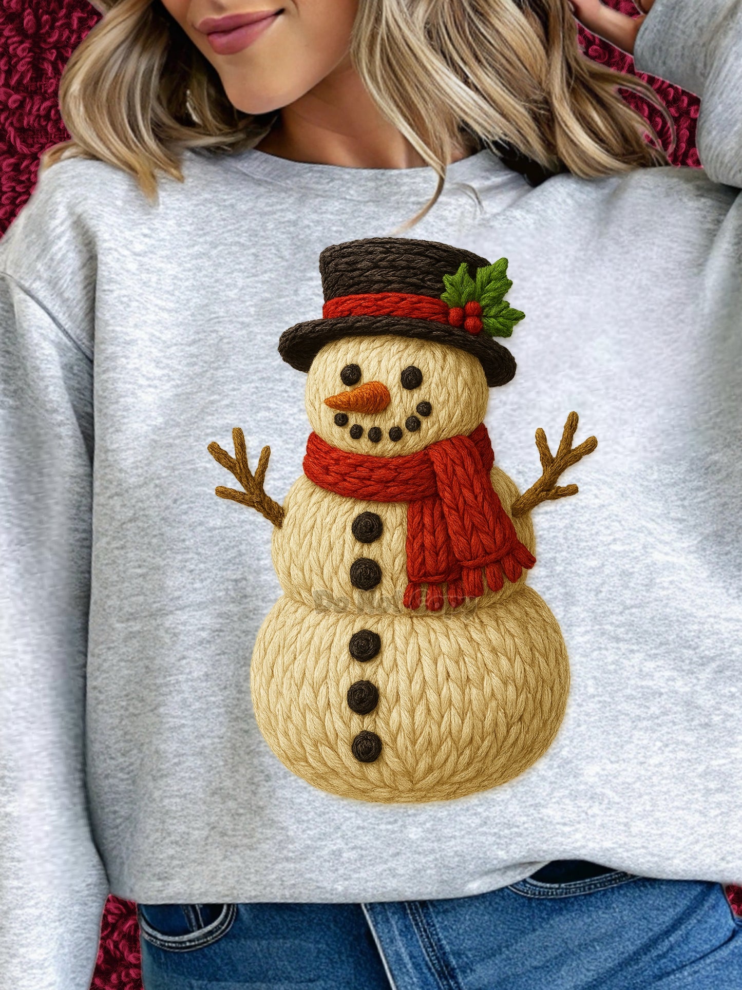Faux Yarn Snowman