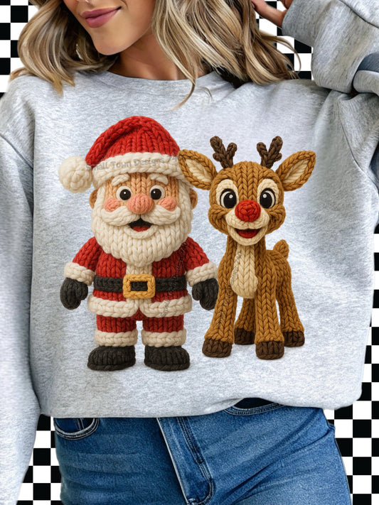 Faux Yarn Santa & Reindeer