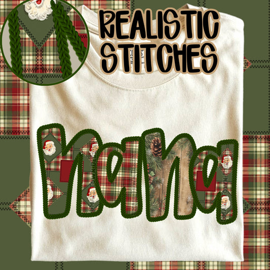 Faux Stitch Christmas Nana