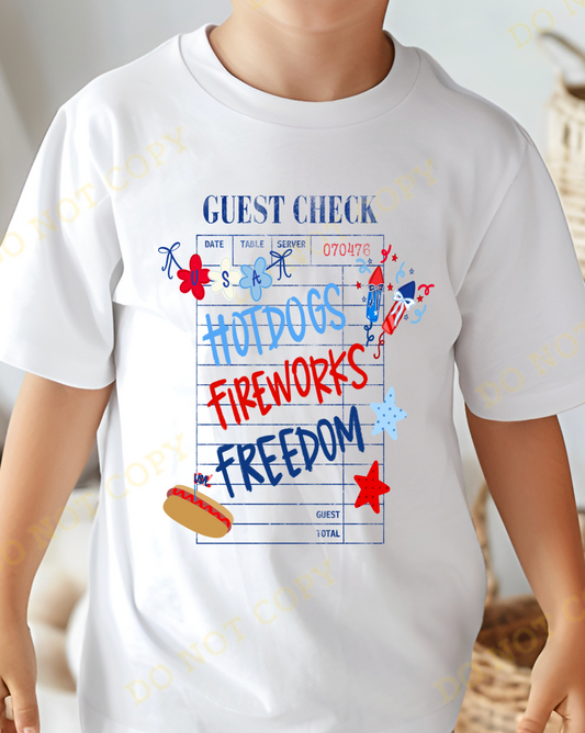 Kids 4th Of July Guest Check