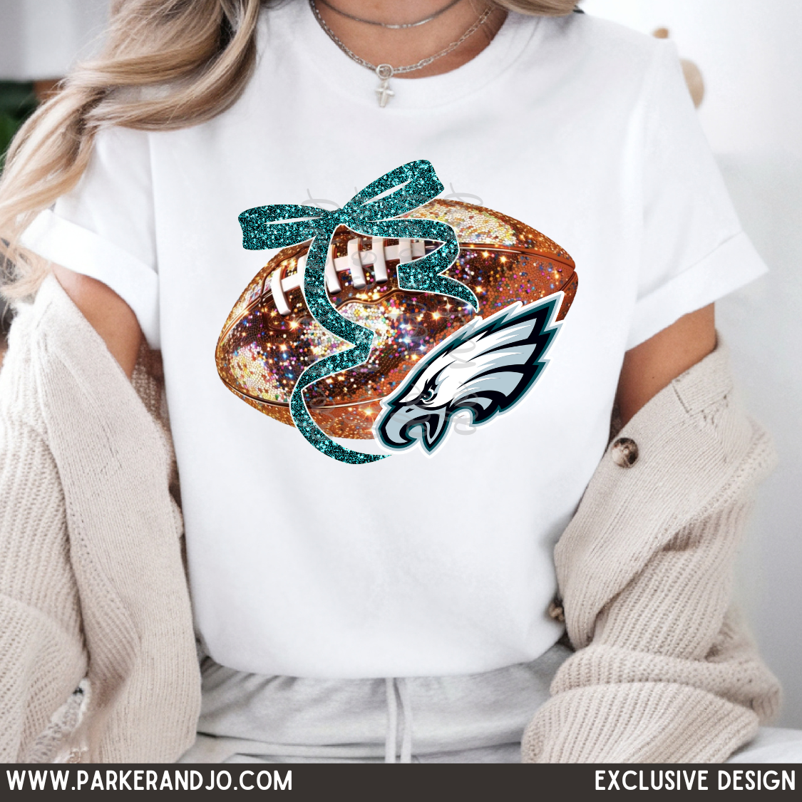 Glitter Eagle Football with Mascot