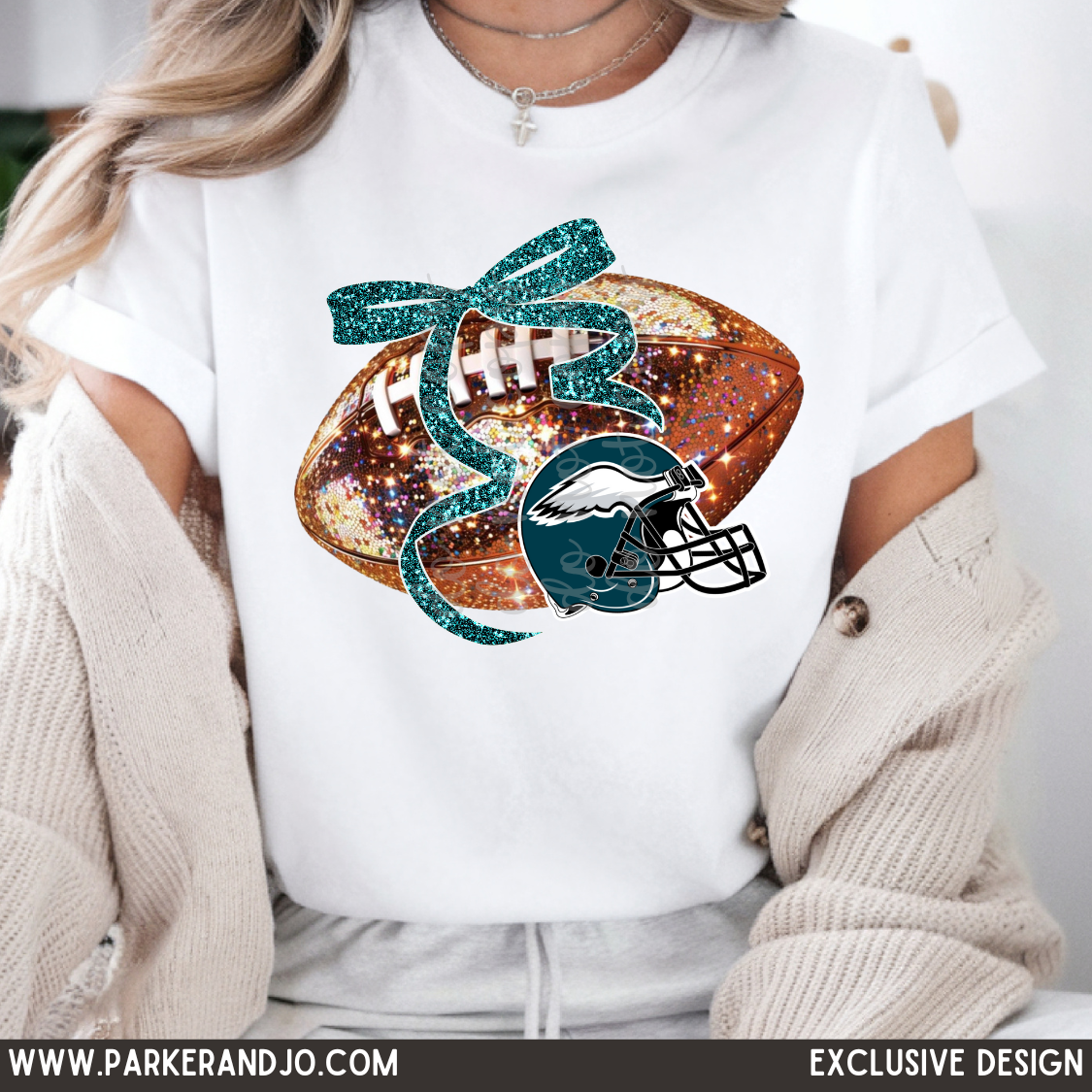 Glitter Eagle Football with Helmet